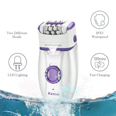 Máy tẩy lông tẩy và nhổ lông toàn thân, cạo lông tay chân, tẩy sạch lông vùng bikini sử dụng pin sạc chuyên nghiệp điều chỉnh 2 Đầu Thay Thế