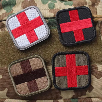 Patch_velcro thêu chữ thập y tế dán quần áo_ba lô_túi xách