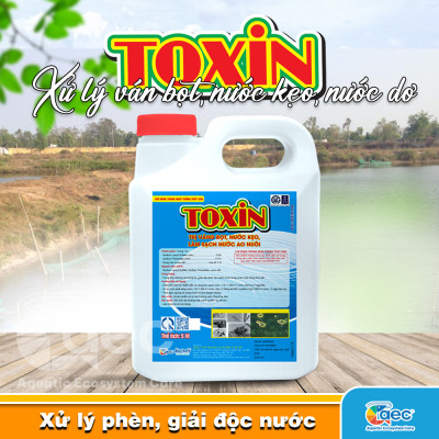 Chế phẩm xử lý nước Toxin – Giảm nhớt, trung hòa  và cải thiện chất lượng nước ao nuôi tôm