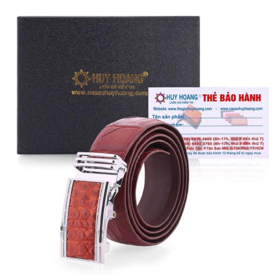 HP4742-43-44-45 - Thắt lưng nam da cá sấu Huy Hoàng nguyên con bụng 3,5P màu đen, nâu đỏ, nâu đất, vàng