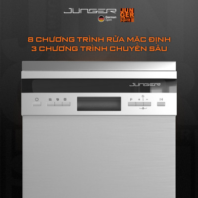 Máy rửa bát Junger DWJ-450 Dung tích 10 bộ Phím bấm cơ Hàng Chính Hãng Bảo Hành 24 Tháng