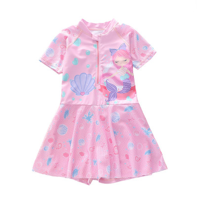 Đồ bơi bé gái cộc tay dáng váy xinh xắn (quần short liền trong váy)