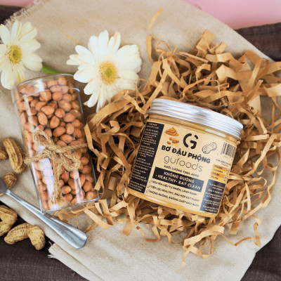 Bơ đậu phộng GUfoods - Không đường, Giàu protein thực vật, Lành mạnh, Eat clean, Healthy, Thuần chay