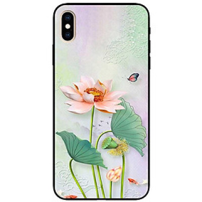 Ốp lưng cho iPhone X - iPhone Xs - Xs Max - XR - iPhone 11 - 11 Pro Max - Tranh Sen Trắng - Hàng Chính Hãng