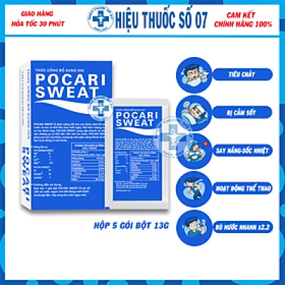 Pocari Sweat bột [Hộp 5 Gói - Date xa] - Thức uống bổ sung ion thiết yếu, nước điện giải cho cơ thể mọi lúc mọi nơi