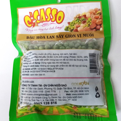 3 gói Đậu Hòa Lan Sấy Giòn Vị Muối O