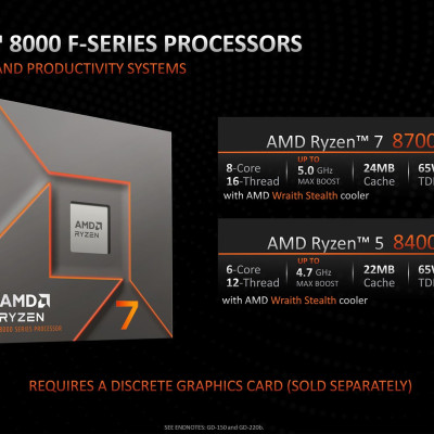 Bộ vi xử lý CPU AMD Ryzen 7 8700F (4.1 GHz Boost 5.0 GHz | 8 Cores / 16 Threads | 16 MB Cache) – Hàng Chính Hãng