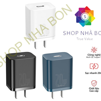 Củ Sạc Baseus Super Si 20W Mini Type C - PD/QC 3.0 - Hàng Chính Hãng