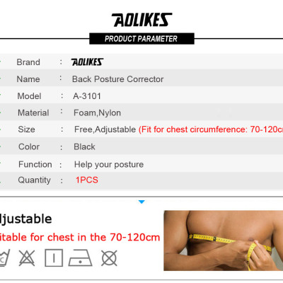 Đai lưng chống gù Nam Nữ chuẩn USA AOLIKES A-3101 Back Posture Corrector