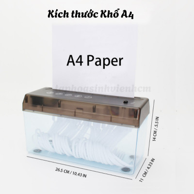 Máy hủy giấy / Máy hủy tài liệu dùng Điện USB hoặc chạy bằng pin FULLBOX-Dụng cụ cắt giấy cho văn phòng tại nhà 2 Khổ A4 và A6