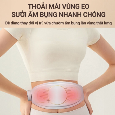 Đai [Máy] Massage Bụng Rung Lắc Hồng Ngoại Nhật Bản - Pin sạc - Chính Hãng Màu trắng - Giảm eo hiệu quả ,thon gọn cơ thể
