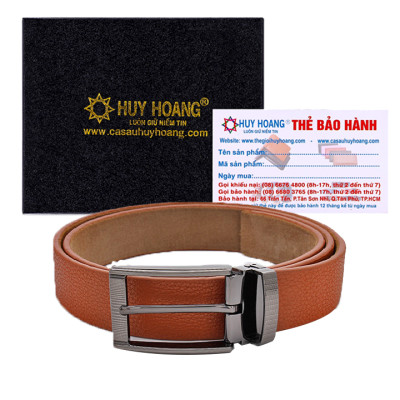 HJ4119-20-21 - Dây nịt nam Huy Hoàng lót nhung 3,5P màu da, đen, nâu