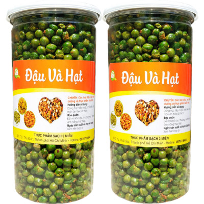 1 KG ĐẬU HÀ LAN SẤY TỎI ỚT THƠM NGON [2 HŨ PET]