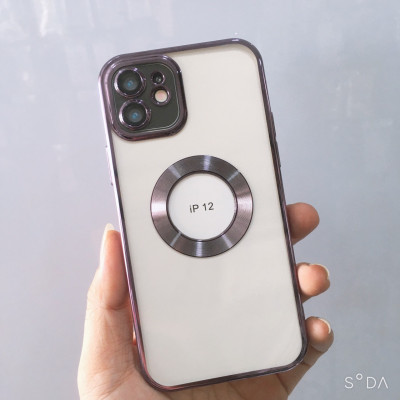 Ốp lưng viền màu hở logo Táo sang trong dành cho iPhone 12 - Hàng chính hãng
