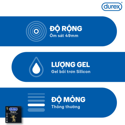 Bao Cao Su Durex Kingtex (Hộp 3 Cái)