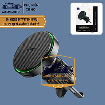 Bộ Sạc Không Dây Từ Tính Gắn Xe Ô Tô CH-325 15W Chuẩn Qi2.0, Xoay 360°, Gắn Cửa Gió Điều Hòa Ô Tô - Hàng Chính Hãng