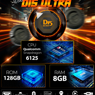 HTD Bộ Chuyển Đổi Màn Hình Android D15 Ultra dành cho ô tô thế hệ mới nhất (Tặng kèm Bơm Điện Mini P23, VM Live Plus 2 năm)
