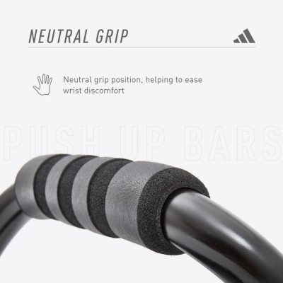 Dụng Cụ Hít Đất, Chống Đẩy Chính Hãng ADIDAS ADAC-12231 Push Up Bars (1 Cặp) - Chịu tải đến 150Kg