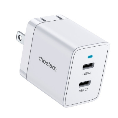 Bộ Củ Sạc Nhanh Type C 40W, Sạc 2 Cổng 20W Cho iPhone 15, iP16, Cho SamSung PPS 25W CHOETECH Q5006 Và Cáp CC0005-S - Hàng Chính Hãng