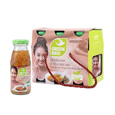 Chè Dưỡng Nhan Tổ Yến & Trùng Thảo - Lốc 6 chai x 185ml
