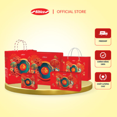 Combo 2 Bánh Dẻo Trung Thu Truyền Thống Bibica - Thập cẩm lạp xưởng 0 Trứng 180g (54D)