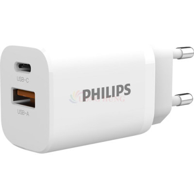 Cốc sạc Philips 1USB 1Type-C 30W PD/QC3.0 DLP5331CW/74 - Hàng chính hãng