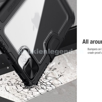 Bao da cao cấp cho iPad A16 Gen 11 2025 , Air 11 inch M3 , Air 13inch M3 , Air 6 11 inch M2 , Air 6 13inch M2 hàng chính hãng Nillkin Bumper Leather có nắp bảo vệ camera - Hàng chính hãng