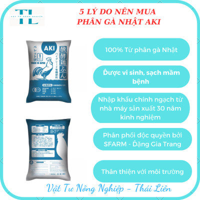 [Túi 1kg] Phân Gà Nhật AKI ĐGT Viên Nén Hữu Cơ Tan Chậm