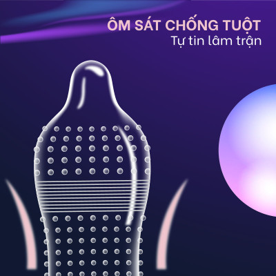 Bao cao su Shell Giant Entering gân nổi, bi tăng 3cm - Hộp 10 cái | SHELL CHÍNH HÃNG