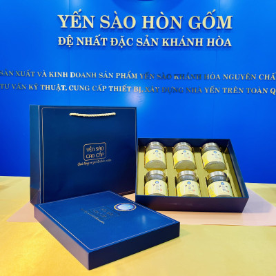 [Hộp QT 6 Hũ] Tổ Yến Sào Chưng Nhân Sâm - Yến Sào Hòn Gốm Chính Hiệu Khánh Hoà - HGKNEST