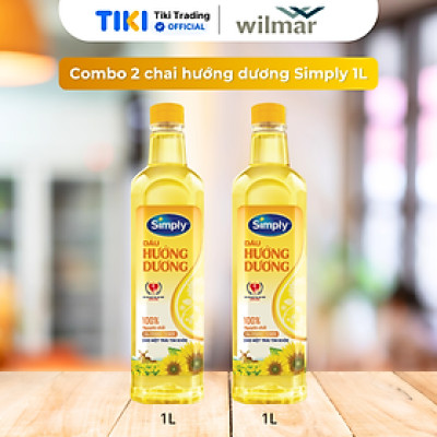 Combo 2 chai dầu Hướng Dương Simply (1L / Chai)