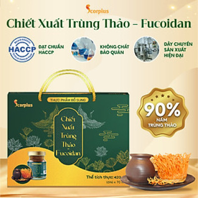 [LOẠI THƯỢNG HẠNG] Nước chiết xuất trùng thảo fucoidan SCORIUS 420ml bồi bổ sức khỏe