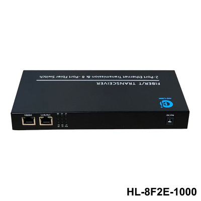 Switch Quang  8 Cổng SC, 2 Cổng LAN 10/100/1000MB Chuyển tiếp quang Ho-link HL-8F2E1000 - Hàng Chính Hãng
