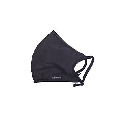 Khẩu trang Karibon Double Silk Đen (mặt trong lụa trắng)