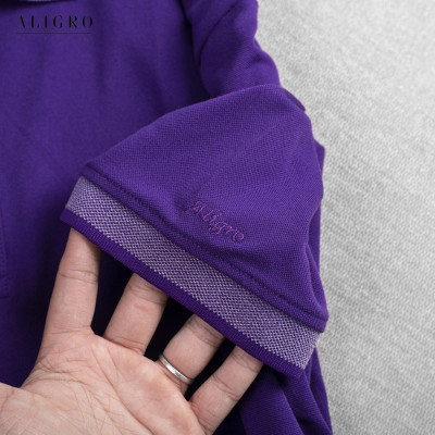 Áo thun polo nam cộc tay trơn màu tím aligro ALGPLO27