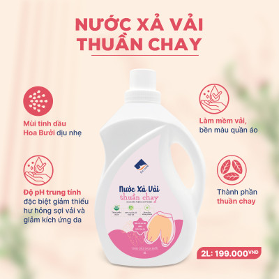 Nước Xả Vải Thuần Chay Hữu Cơ ECOCARE 100ml-2L, PH Cân Bằng, Thành Phần Tự Nhiên An Toàn Cho Trẻ Em