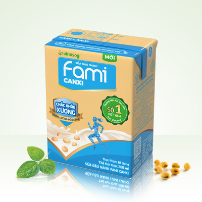 Thùng sữa đậu nành Vinasoy Fami Canxi Nguyên vị (200ml x 36 hộp