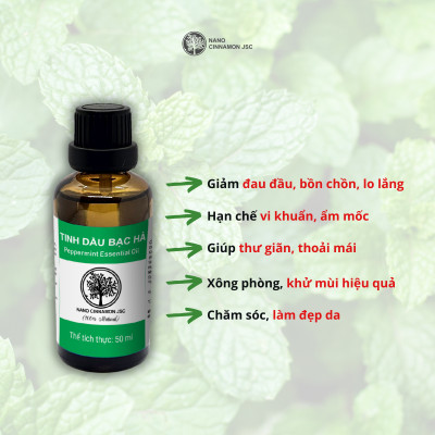 Combo Tinh Dầu Bảo Vệ Sức Khỏe Nano Cinnamon - Quế, Bạc Hà, Sả, 30ml