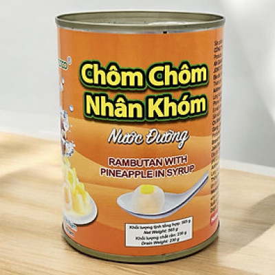 Chôm chôm nhân khớm nước đường (565gr) - Chôm chôm đóng hộp - Chôm chôm đóng lon - Nước trái cây giải khát - Thương hiệu Antesco