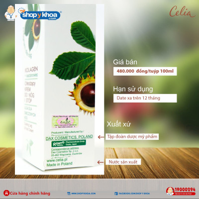 [DATE 12.2027] Kem Thoa Giãn Tĩnh Mạch Chân Celia - dung tích 100ml