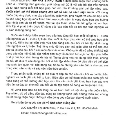 Bài Tập Hay Và Khó Toán 4 - Tập 2 (Dùng Chung Cho Các Bộ SGK Hiện Hành) _HA