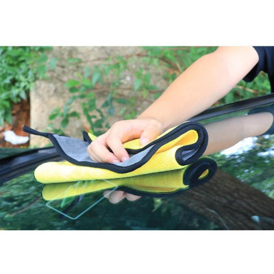 Khăn Lau Xe 2 Lớp Microfiber Siêu Thấm Siêu Mịn 30x60cm