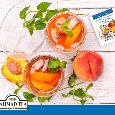 TRÀ PHA LẠNH AHMAD ANH QUỐC - ĐÀO (40g) - Peach & Passion Fruit Cold Brew - Đặc biệt phù hợp trong những ngày hè nóng nực