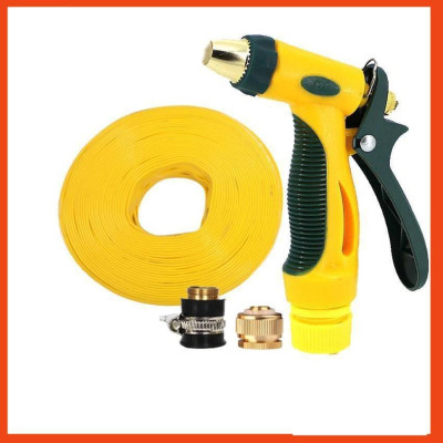 Bộ dây vòi xịt nước rửa xe, tưới cây tăng áp 3 lần,loại 3-5M (nối đồng nhựa đen) 206317