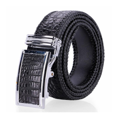 Thắt lưng nam da cá sấu Huy Hoàng đan viền 4P màu đen, nâu đất, nâu đỏ, vàng bò HC4288-89-90-91
