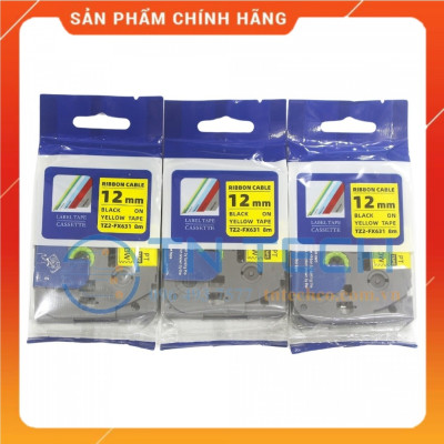 Nhãn In Tz2-FX631 - Đen nền vàng 12mm x 8m - Dùng cho máy in BROTHER - AIMO - PUTY [Hàng Nhập Khẩu]