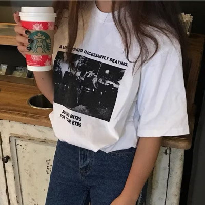 Áo pull/ Áo phông Oversize dáng dài màu trắng cho nữ