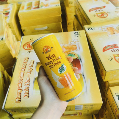 Nước yến đông trùng hạ thảo Healwa (1 thùng x 12 lon x 240ml) thức uống dinh dưỡng dành cho người Việt