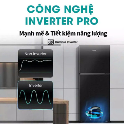 Tủ Lạnh Hisense Inverter 205 lít RT256N4EBN Tiết Kiệm Điện, Diệt Khuẩn Khử Mùi, Bảo Hành Chính Hãng 3 Năm - Hàng Chính Hãng