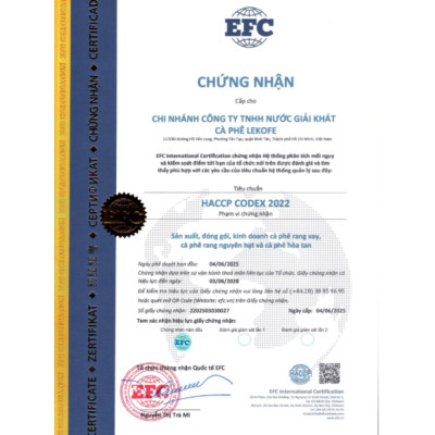 Cà phê rang xay Bình Minh Lekofe 100% Robusta Đắng đậm chát nhẹ Túi 250gram